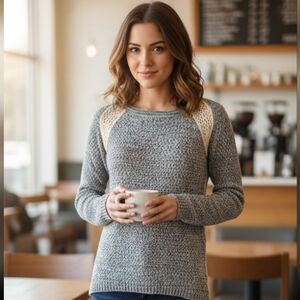 Pink Rose Cream Knit Top